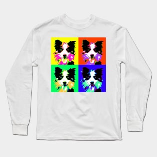 Border Collie Pop Art Design Long Sleeve T-Shirt